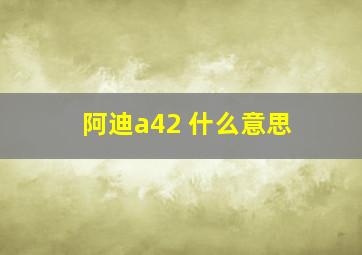 阿迪a42 什么意思